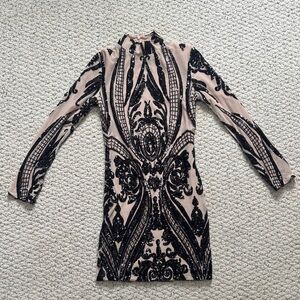 Jessica Rich Nude Sequin Dress